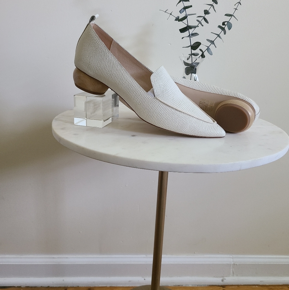 Jeffrey Campbell Viona Loafer in Beige Lizard